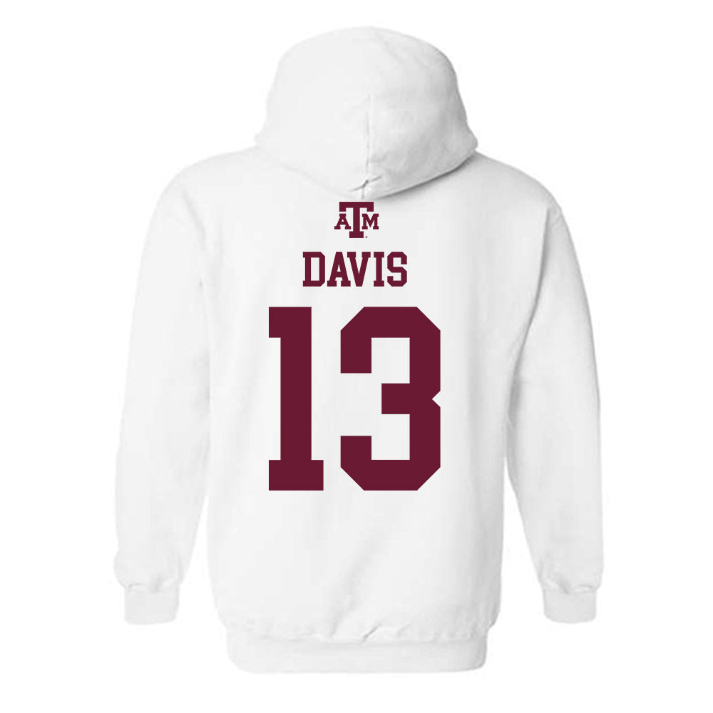 Texas A&M - NCAA Football : Myles Davis - White Out 2026 Hooded Sweatshirt-1