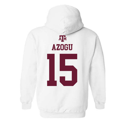 Texas A&M - NCAA Women's Basketball : Faa Azogu - White Out 2026 Hooded Sweatshirt-1