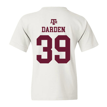 Texas A&M - NCAA Baseball : Ethan Darden - White Out 2026 Youth T-Shirt-1