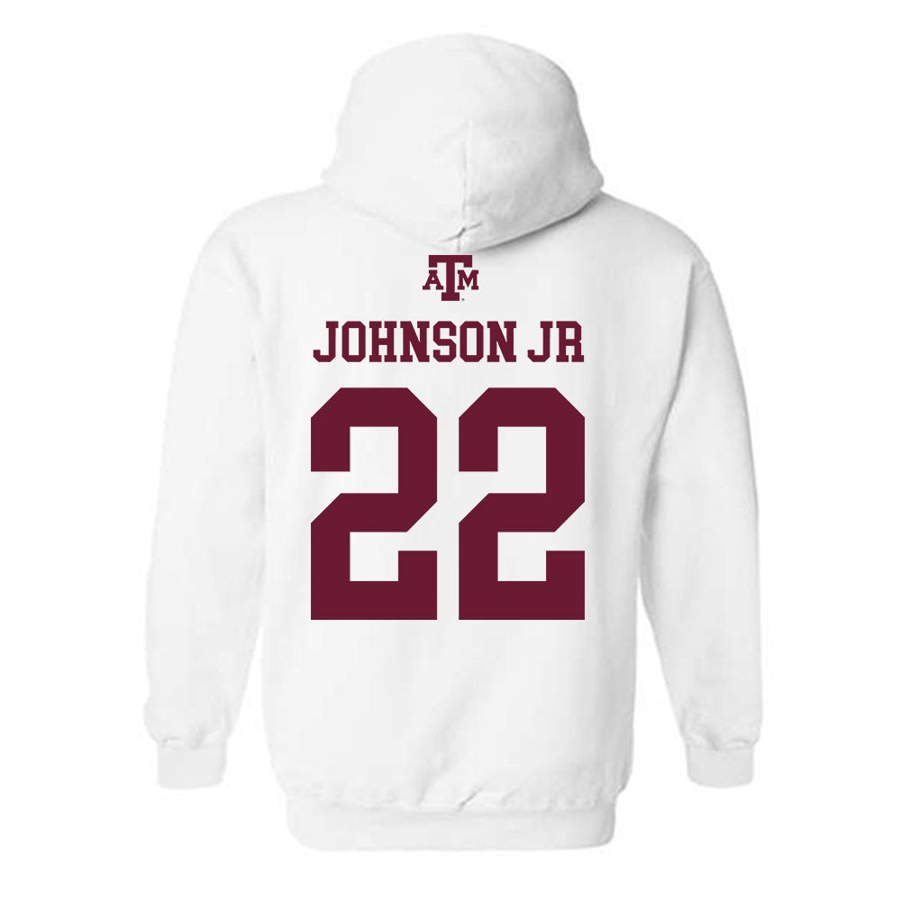 Texas A&M - NCAA Football : Rashad "Tom Tom" Johnson Jr - White Out 2026 Hooded Sweatshirt-1