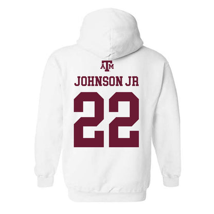 Texas A&M - NCAA Football : Rashad "Tom Tom" Johnson Jr - White Out 2026 Hooded Sweatshirt-1