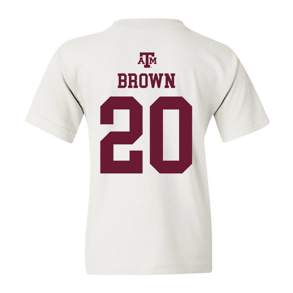 Texas A&M - NCAA Football : Michael Brown - White Out 2026 Youth T-Shirt-1