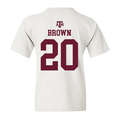 Texas A&M - NCAA Football : Michael Brown - White Out 2026 Youth T-Shirt-1