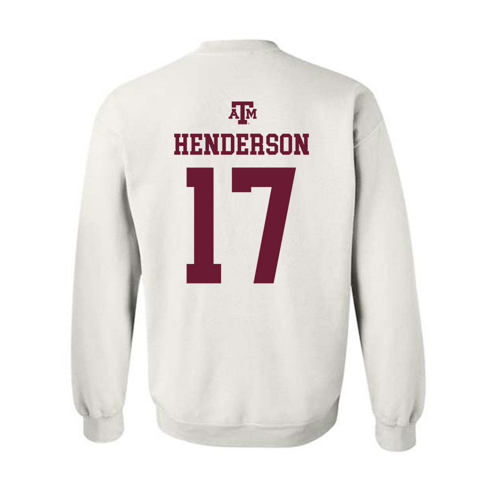Texas A&M - NCAA Football : Ryan Henderson - White Out 2026 Crewneck Sweatshirt-1