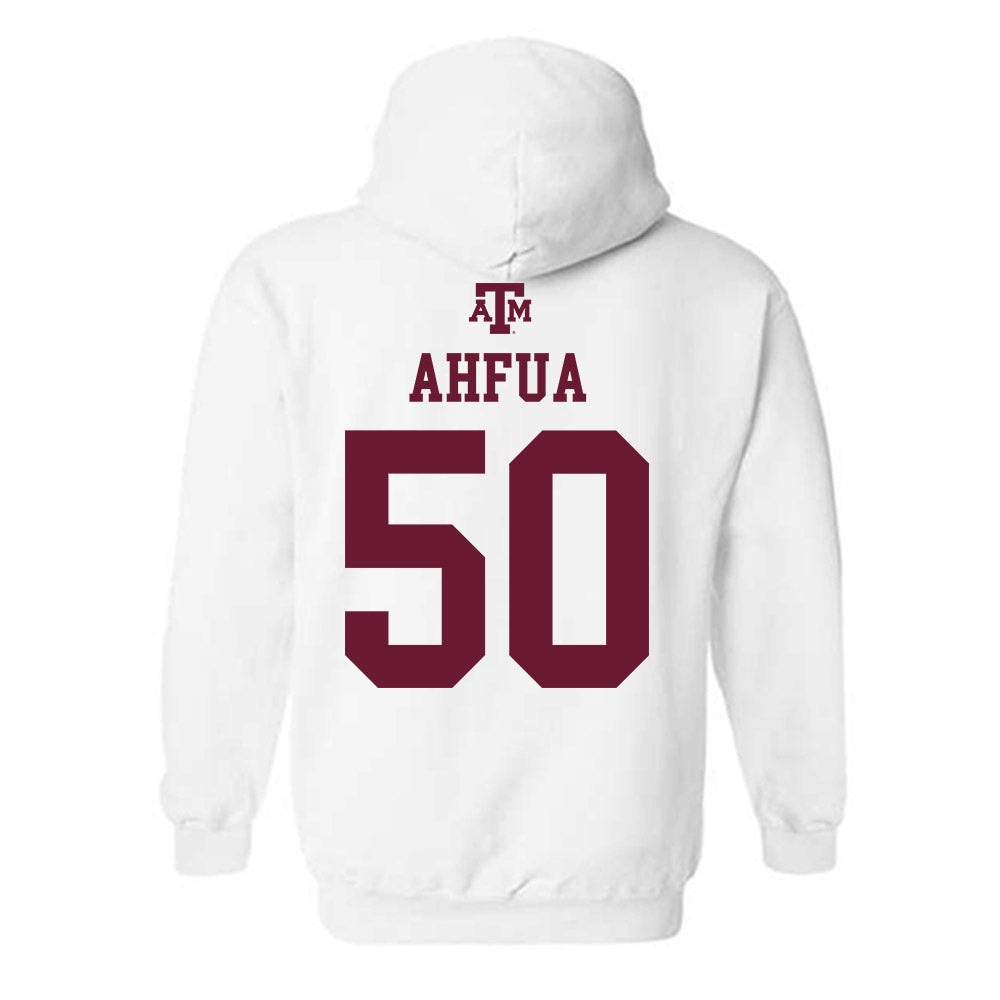 Texas A&M - NCAA Football : Isendre Ahfua - White Out 2026 Hooded Sweatshirt-1