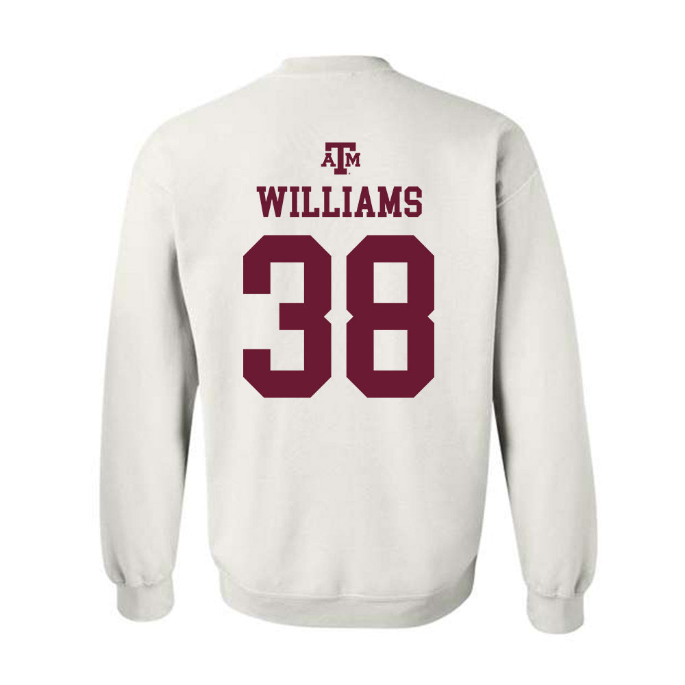 Texas A&M - NCAA Football : Whitaker Williams - White Out 2026 Crewneck Sweatshirt-1