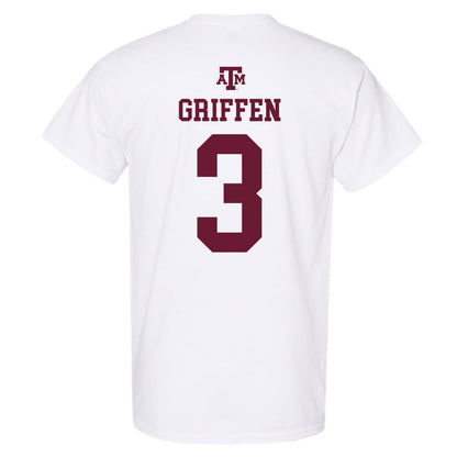 Texas A&M - NCAA Men's Basketball : Rylan Griffen - White Out 2026 T-Shirt-1
