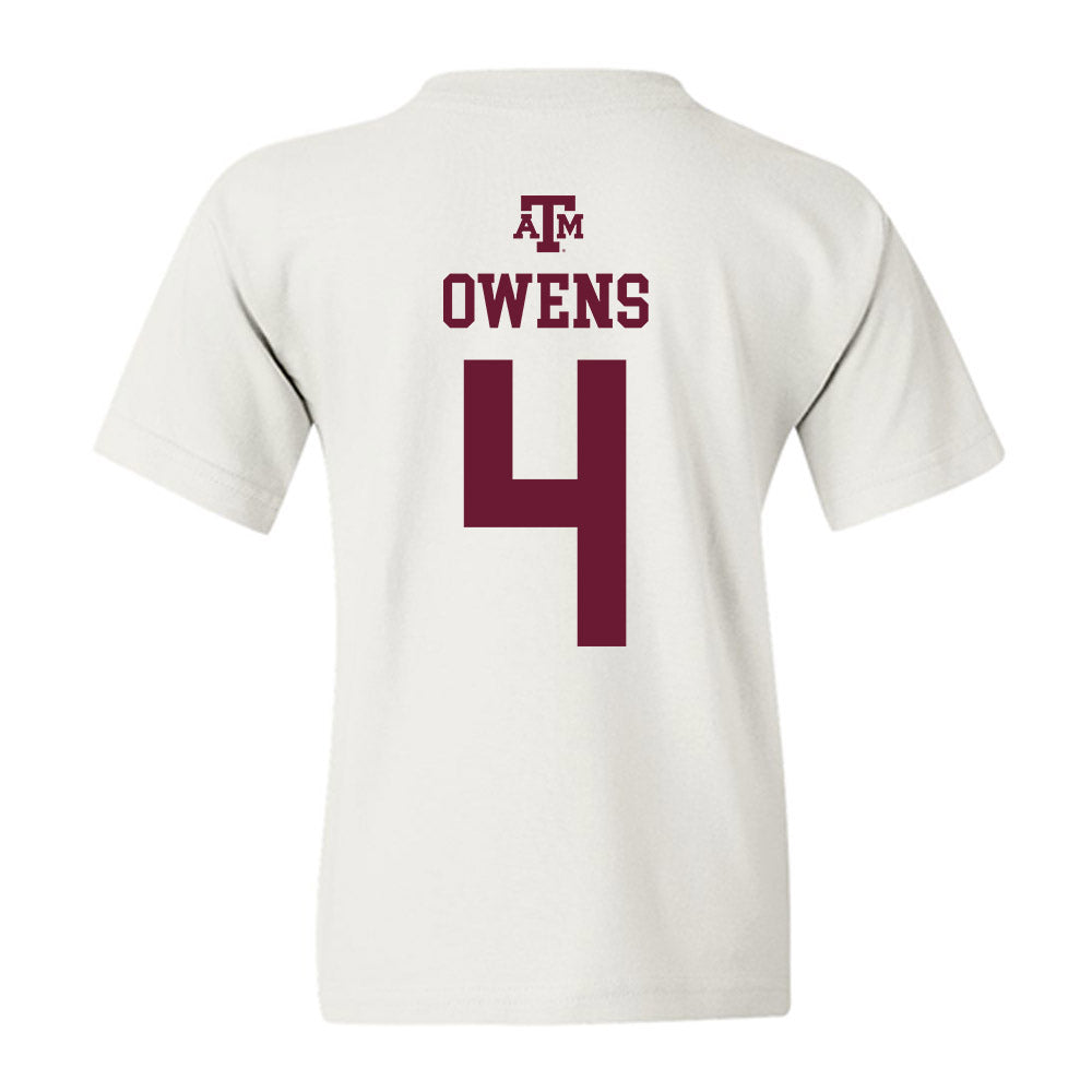 Texas A&M - NCAA Football : Rueben Owens - White Out 2026 Youth T-Shirt-1