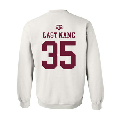 Texas A&M - NCAA Baseball : Sam Erickson - White Out 2026 Crewneck Sweatshirt-1