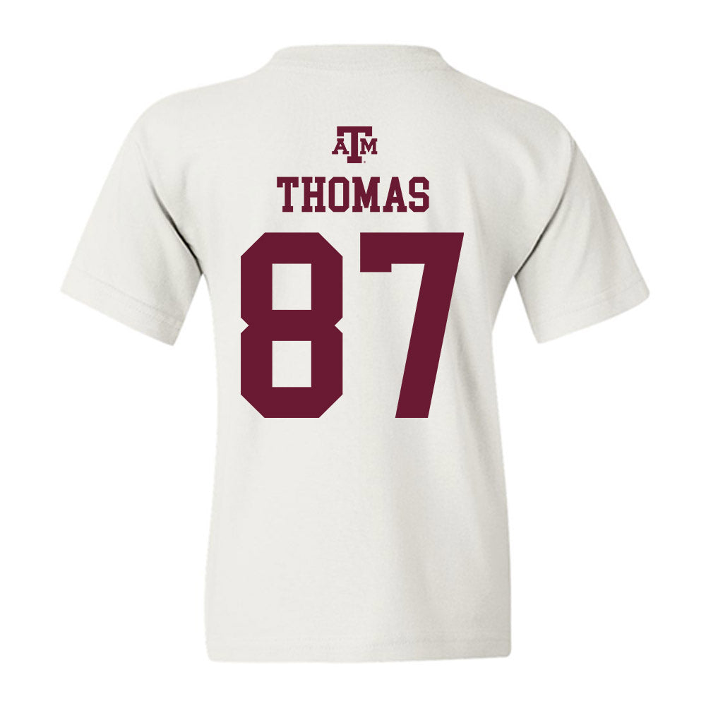 Texas A&M - NCAA Football : Houston Thomas - White Out 2026 Youth T-Shirt-1