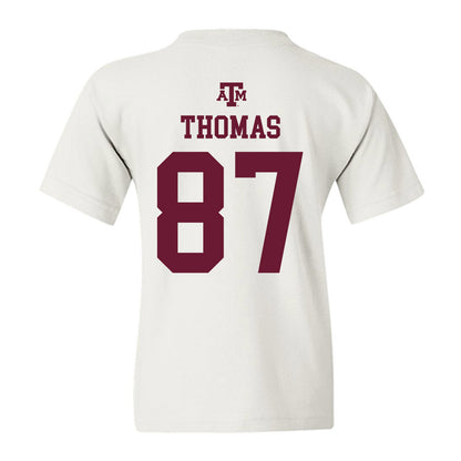Texas A&M - NCAA Football : Houston Thomas - White Out 2026 Youth T-Shirt-1