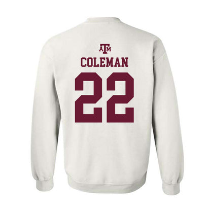 Texas A&M - NCAA Softball : Gracyn Coleman - White Out 2026 Crewneck Sweatshirt-1