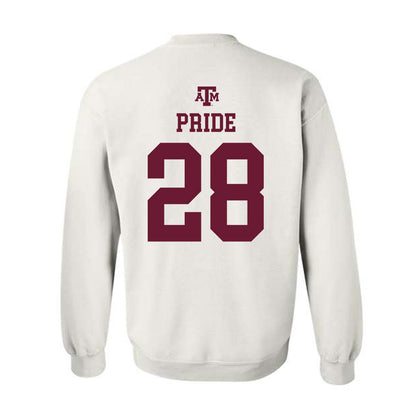Texas A&M - NCAA Football : Jordan Pride - White Out 2026 Crewneck Sweatshirt-1
