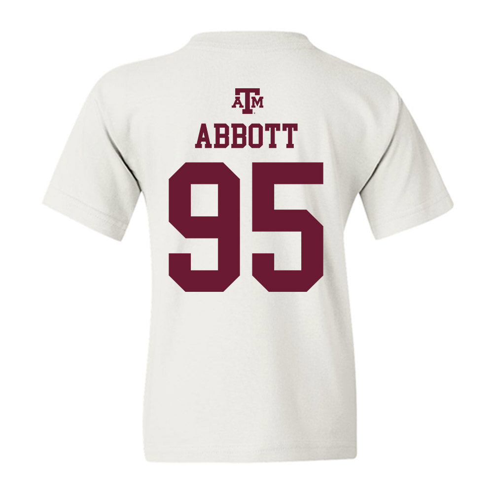 Texas A&M - NCAA Football : Alex Abbott - White Out 2026 Youth T-Shirt-1