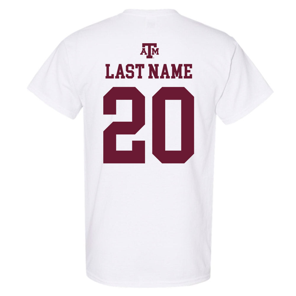 Texas A&M - NCAA Baseball : Aiden Sims - White Out 2026 T-Shirt-1