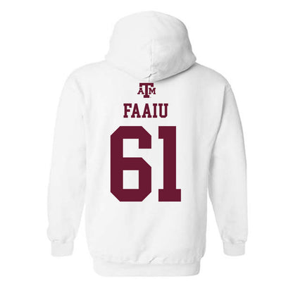 Texas A&M - NCAA Football : Kolinu'u Faaiu - White Out 2026 Hooded Sweatshirt-1
