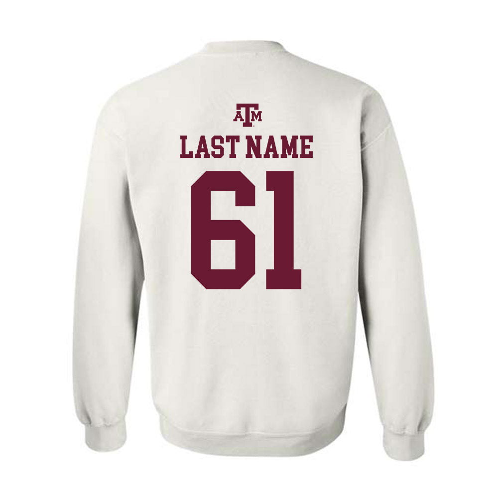 Texas A&M - NCAA Football : Kolinu'u Faaiu - White Out 2026 Crewneck Sweatshirt-1