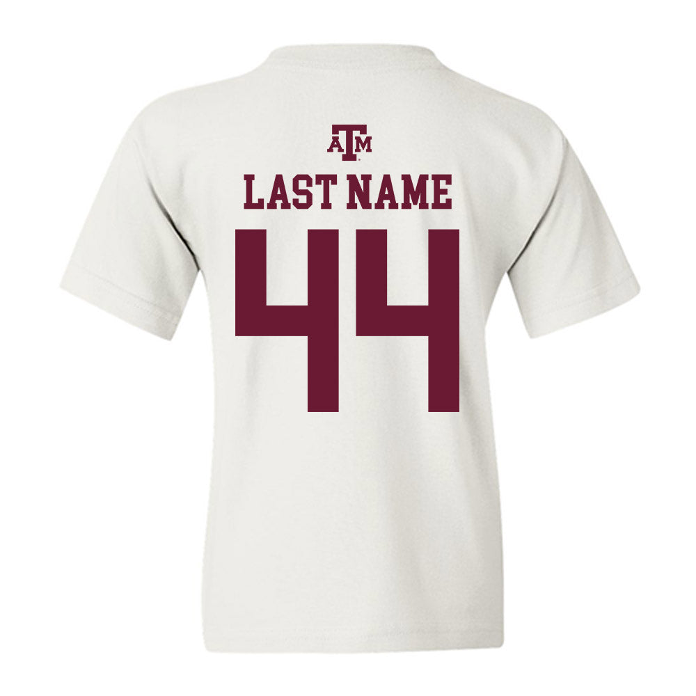 Texas A&M - NCAA Baseball : Cooper Fulbright - White Out 2026 Youth T-Shirt-1