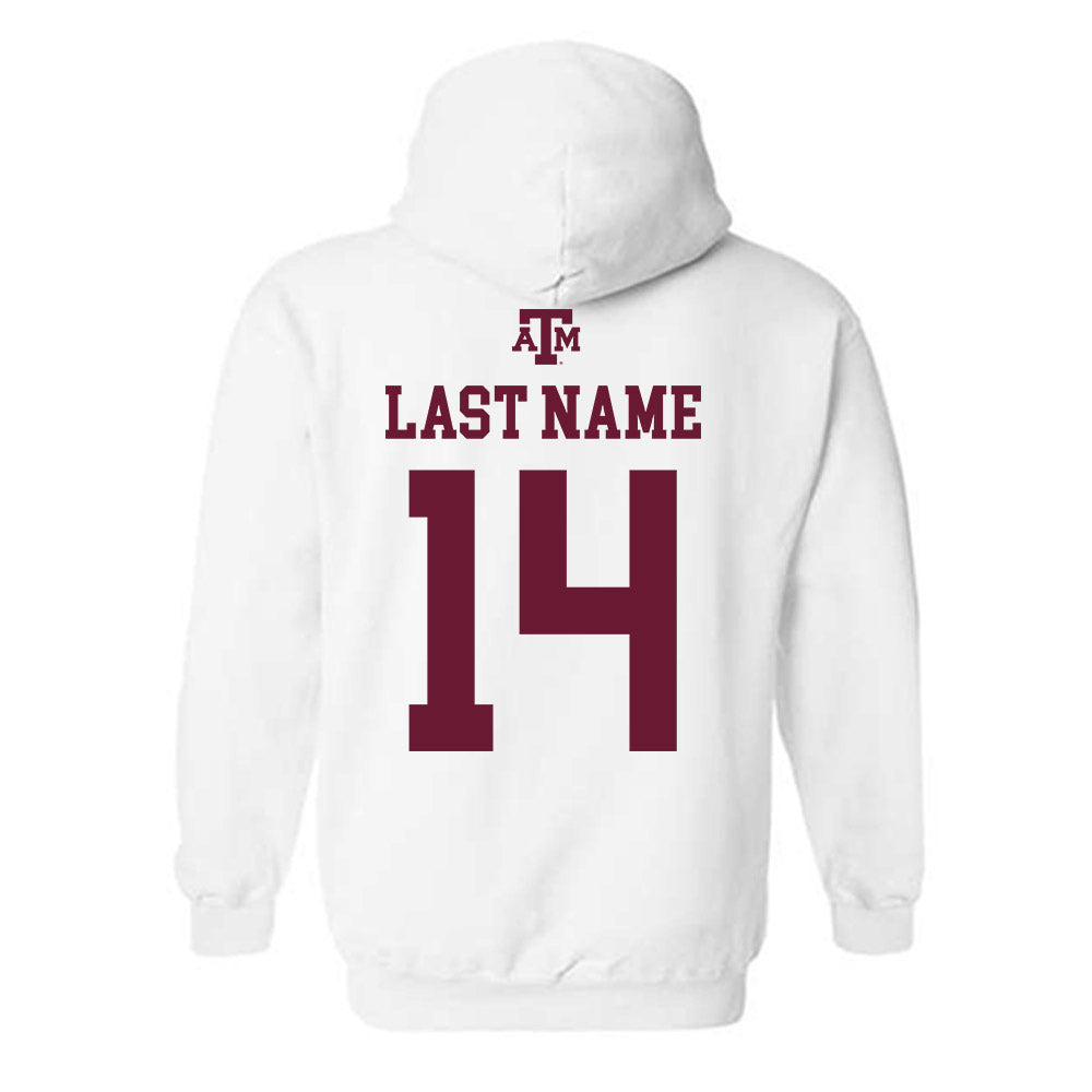 Texas A&M - NCAA Baseball : Luke Billings - White Out 2026 Hooded Sweatshirt-1
