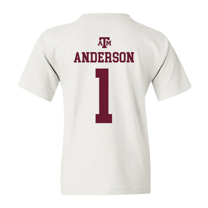 Texas A&M - NCAA Football : Bryce Anderson - White Out 2026 Youth T-Shirt-1