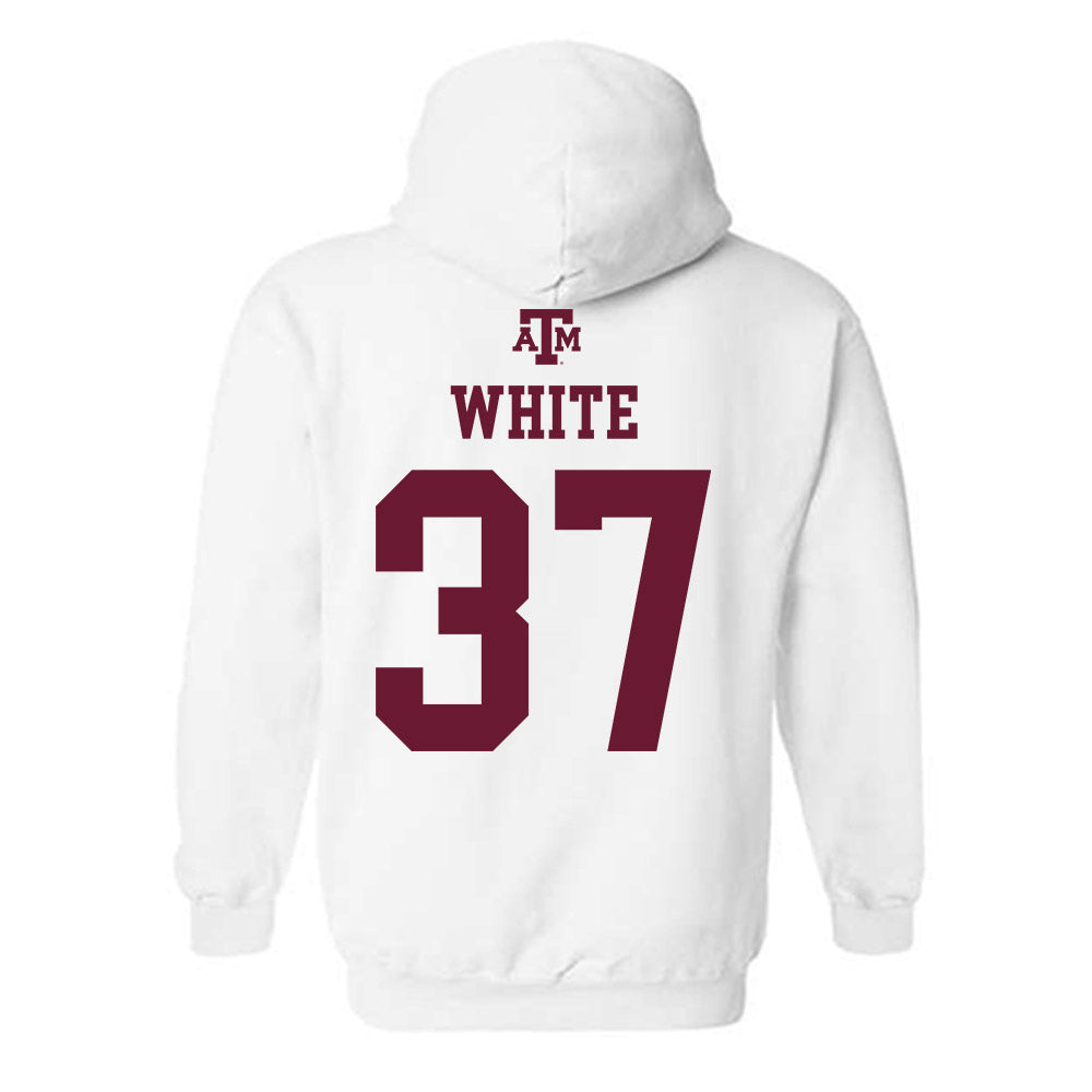 Texas A&M - NCAA Football : Tyler White - White Out 2026 Hooded Sweatshirt-1