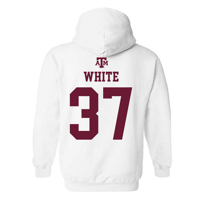 Texas A&M - NCAA Football : Tyler White - White Out 2026 Hooded Sweatshirt-1