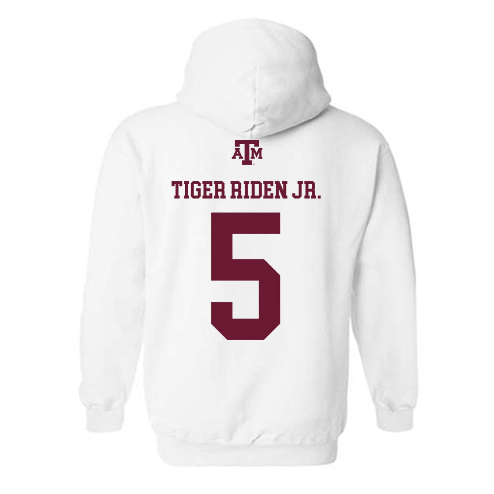 Texas A&M - NCAA Football : Deondrae Tiger Riden Jr. - White Out 2026 Hooded Sweatshirt-1