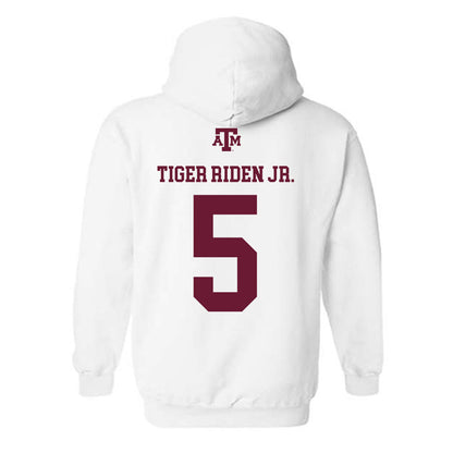 Texas A&M - NCAA Football : Deondrae Tiger Riden Jr. - White Out 2026 Hooded Sweatshirt-1