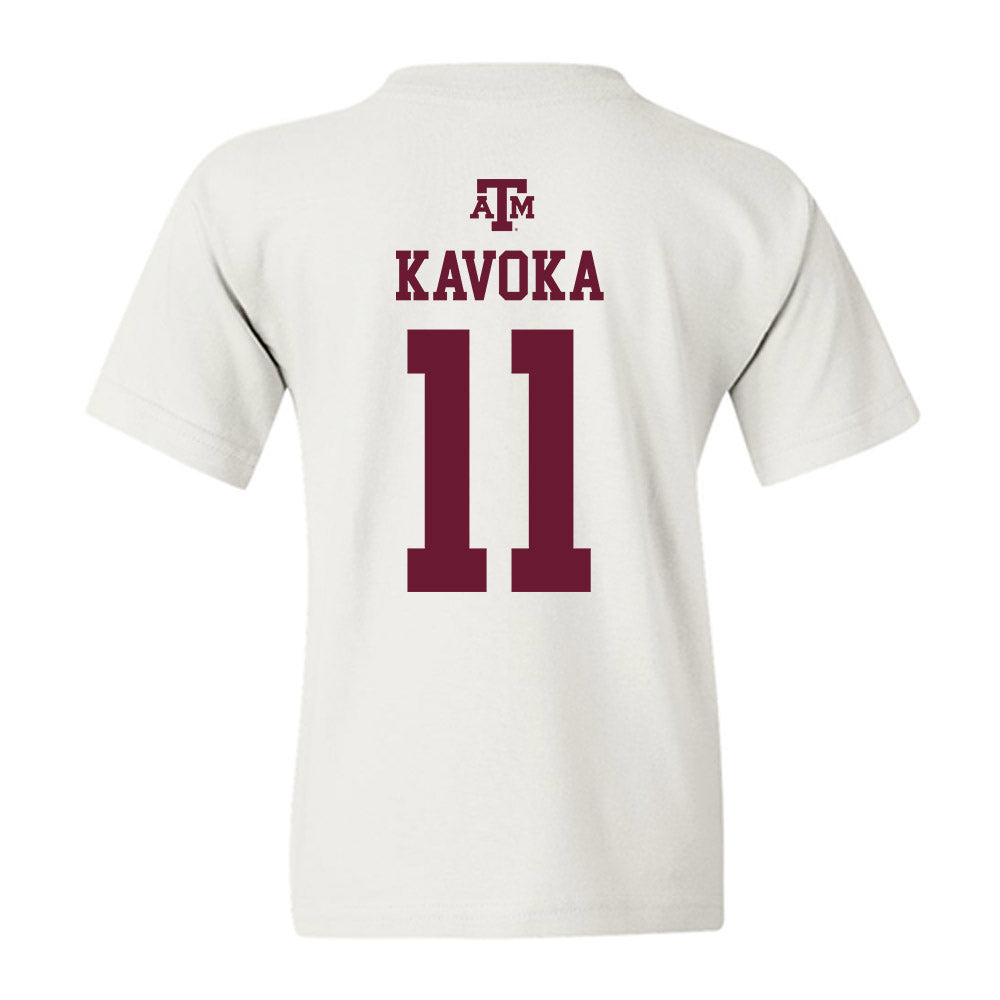 Texas A&M - NCAA Women's Basketball : Talia Kavoka - White Out 2026 Youth T-Shirt-1
