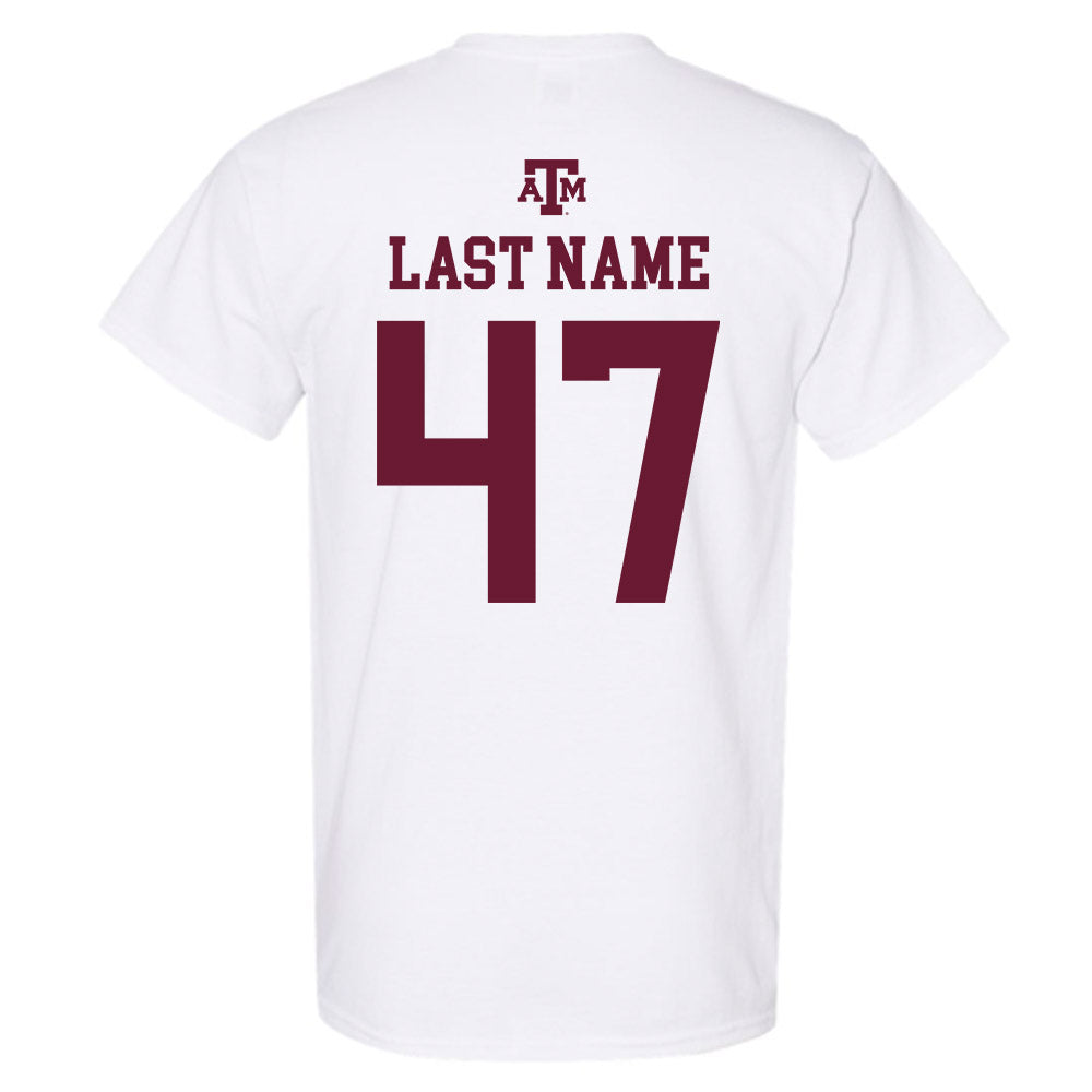 Texas A&M - NCAA Baseball : Blake Labuda - White Out 2026 T-Shirt-1