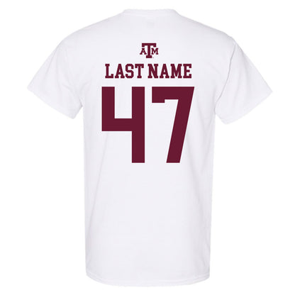 Texas A&M - NCAA Baseball : Blake Labuda - White Out 2026 T-Shirt-1