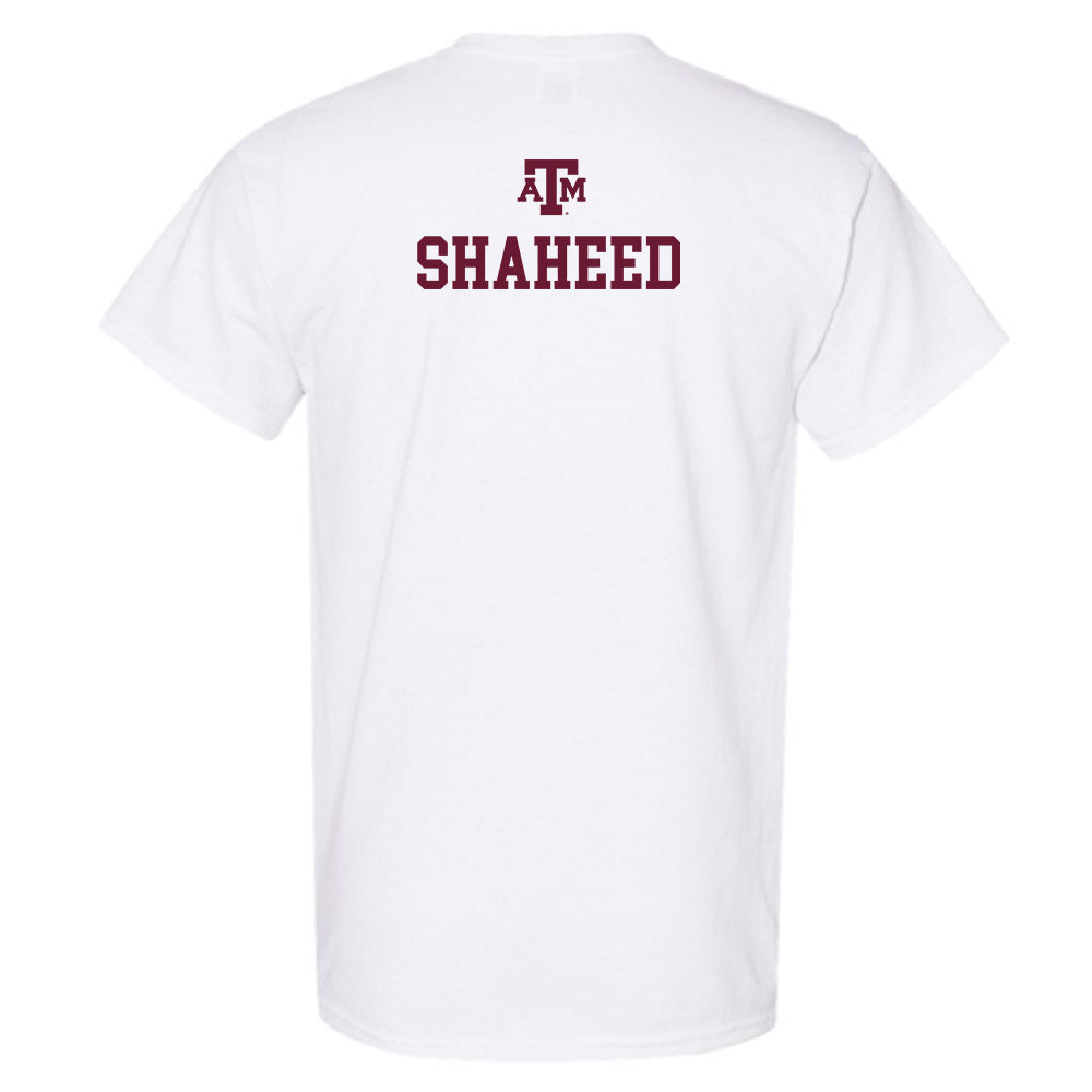 Texas A&M - NCAA Women's Track & Field : Aysha Shaheed - White Out 2026 T-Shirt-1