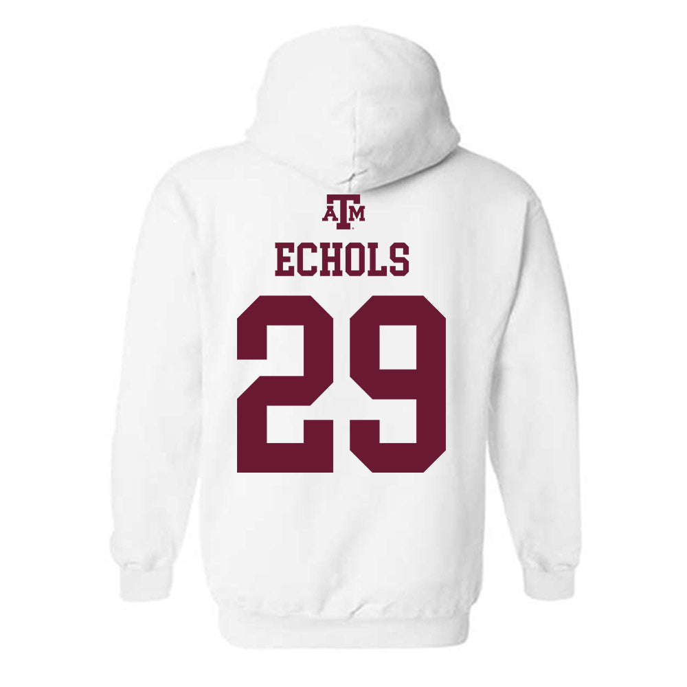 Texas A&M - NCAA Football : Justin Echols - White Out 2026 Hooded Sweatshirt-1