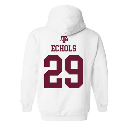 Texas A&M - NCAA Football : Justin Echols - White Out 2026 Hooded Sweatshirt-1