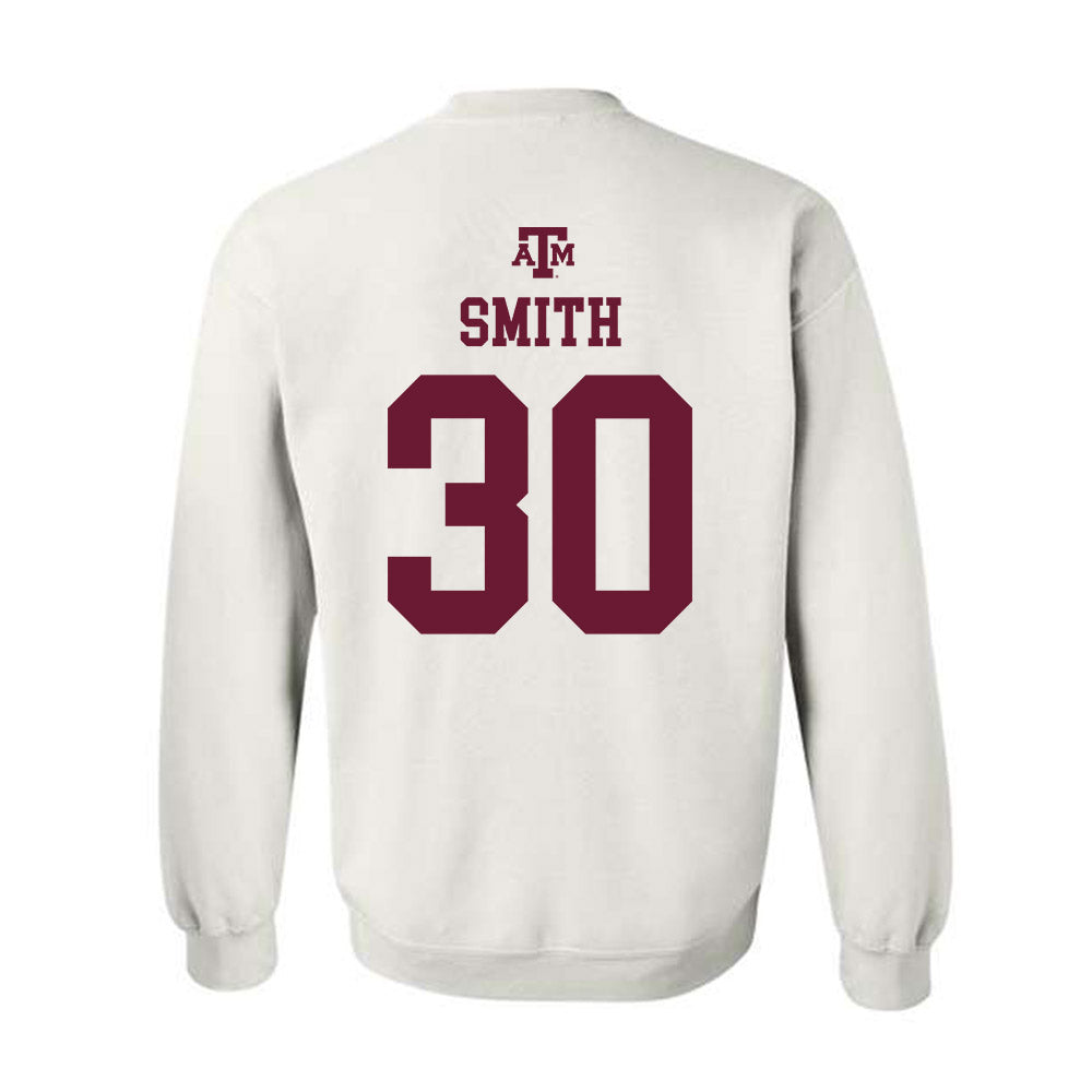 Texas A&M - NCAA Football : Tj Smith - White Out 2026 Crewneck Sweatshirt-1