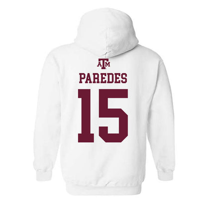 Texas A&M - NCAA Women's Soccer : Adelaide Paredes - White Out 2026 Hooded Sweatshirt-1