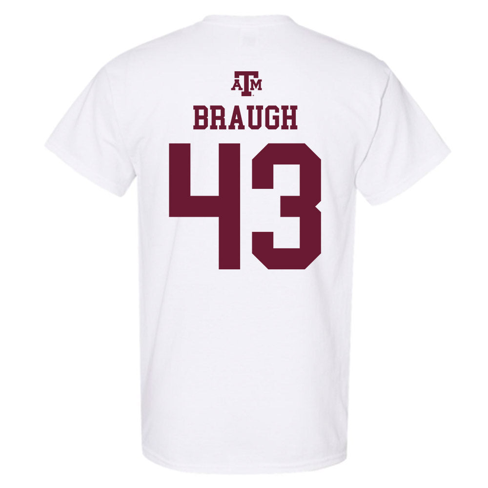 Texas A&M - NCAA Football : Carter Braugh - White Out 2026 T-Shirt-1