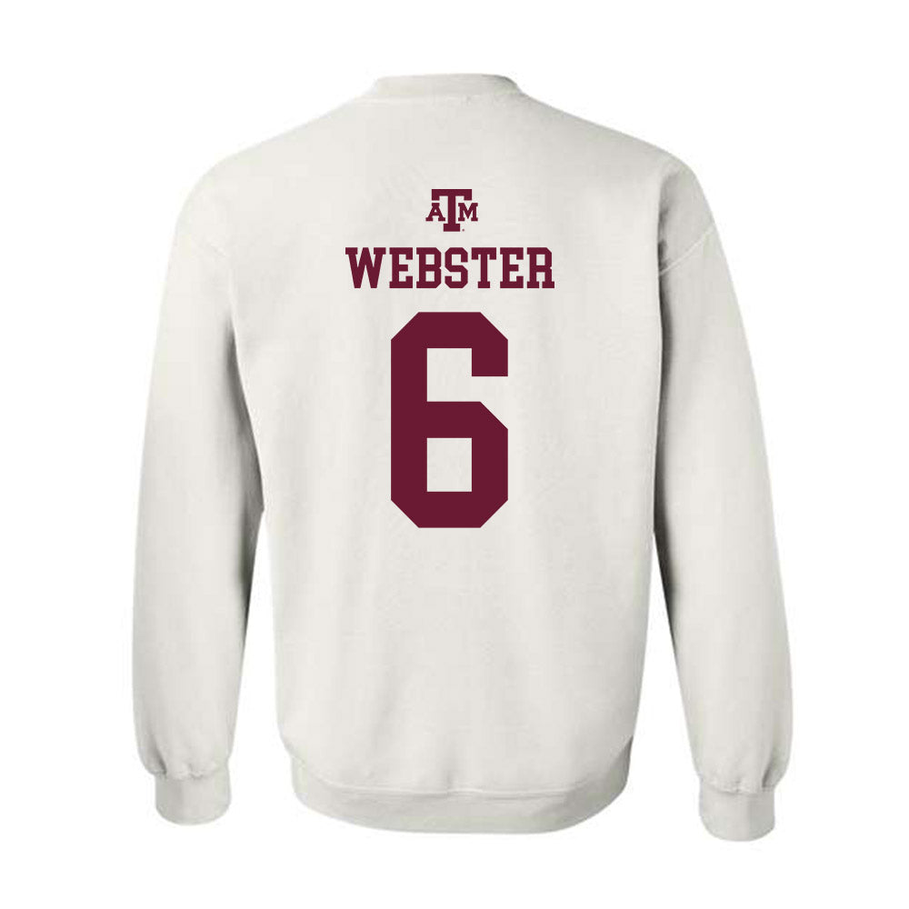 Texas A&M - NCAA Women's Basketball : Jordan Webster - White Out 2026 Crewneck Sweatshirt-1