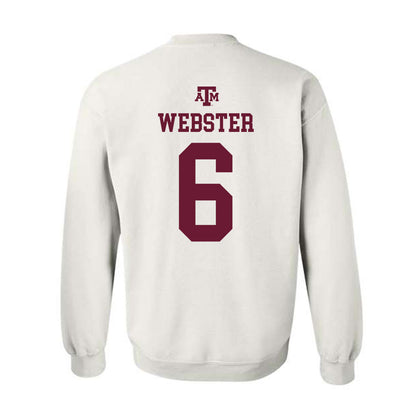 Texas A&M - NCAA Women's Basketball : Jordan Webster - White Out 2026 Crewneck Sweatshirt-1