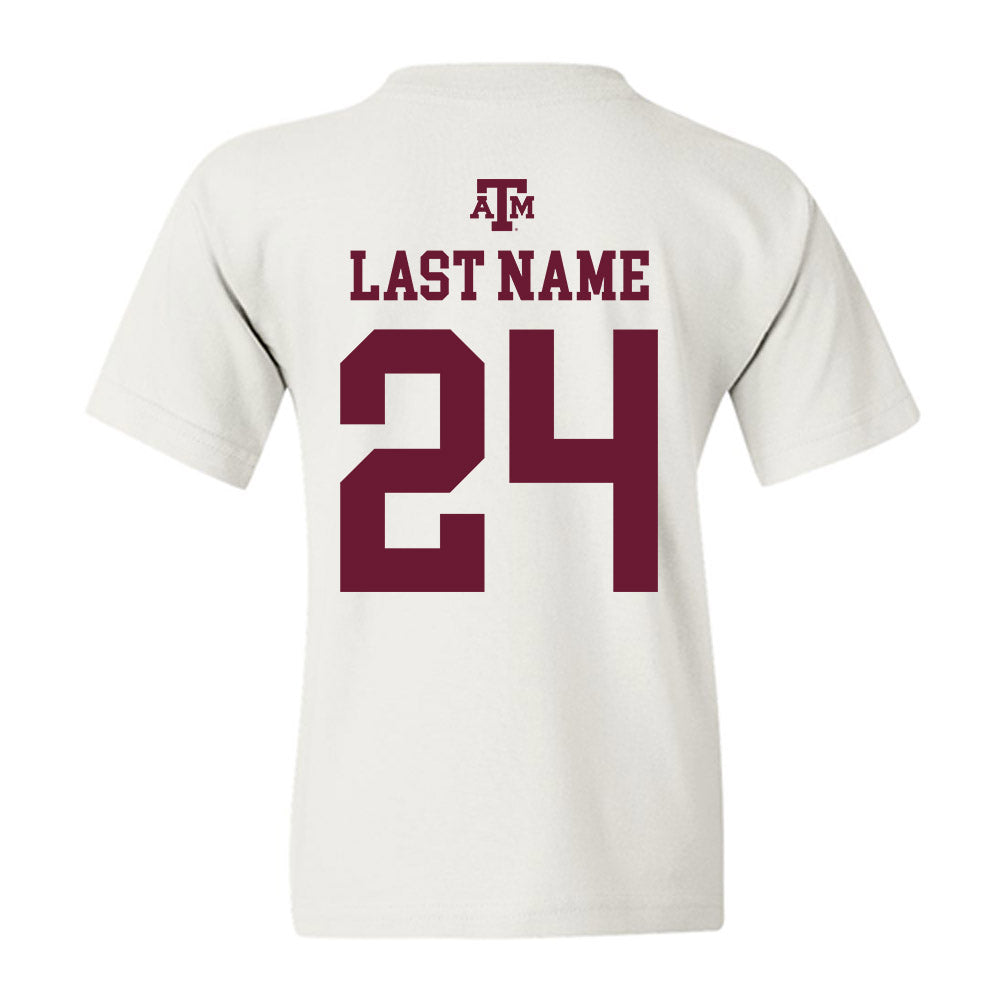 Texas A&M - NCAA Football : Cobey Sellers - White Out 2026 Youth T-Shirt-1