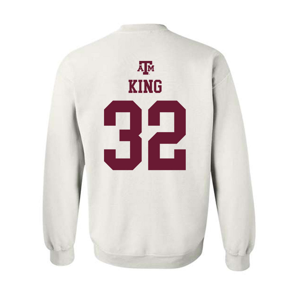 Texas A&M - NCAA Football : Taiyion King - White Out 2026 Crewneck Sweatshirt-1