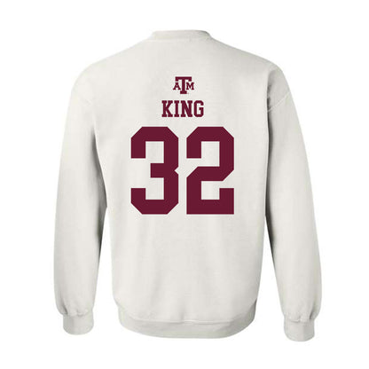 Texas A&M - NCAA Football : Taiyion King - White Out 2026 Crewneck Sweatshirt-1