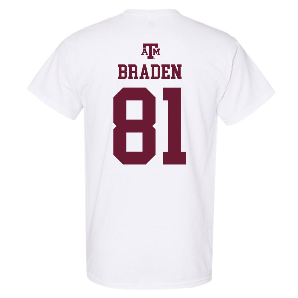 Texas A&M - NCAA Football : Luke Braden - White Out 2026 T-Shirt-1