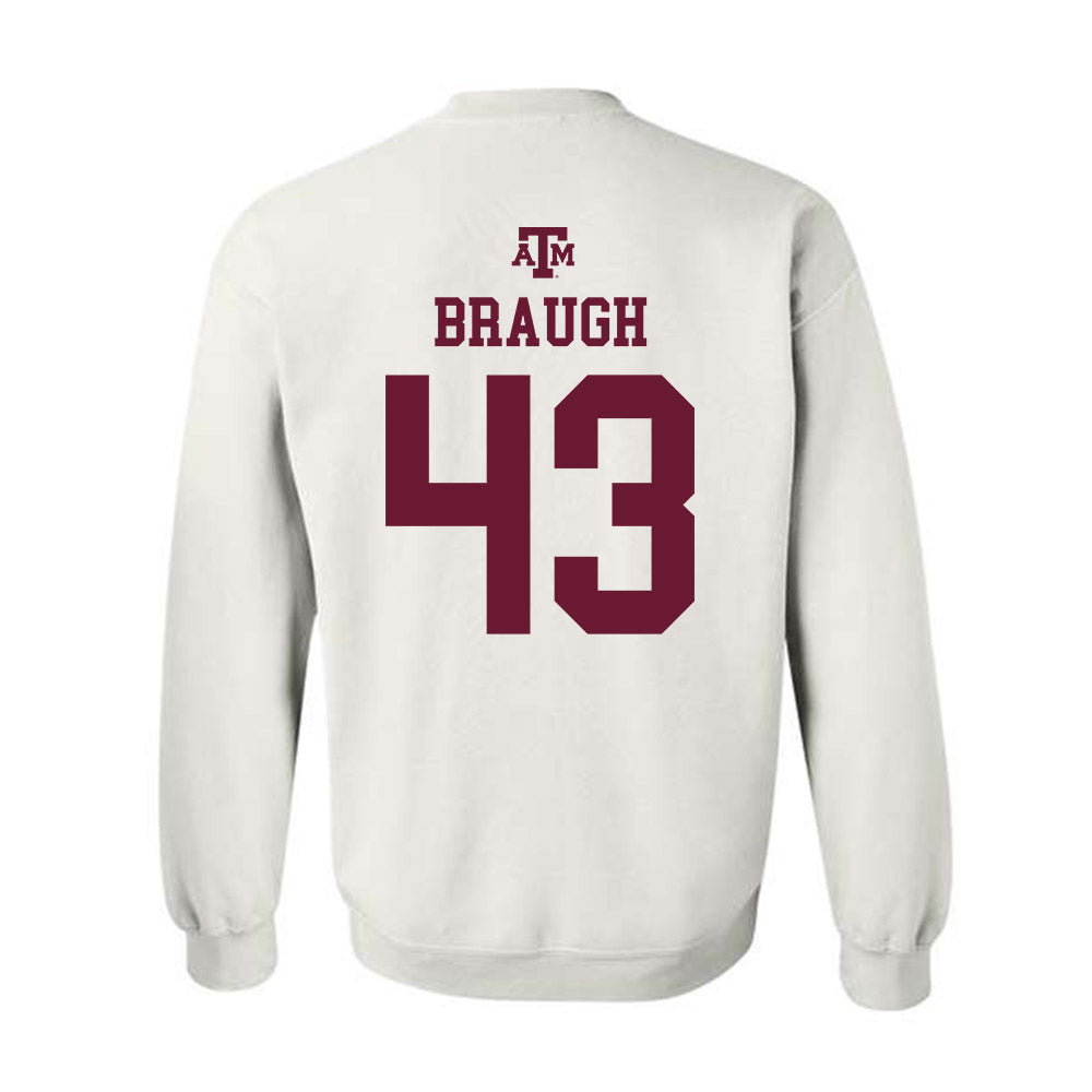 Texas A&M - NCAA Football : Carter Braugh - White Out 2026 Crewneck Sweatshirt-1