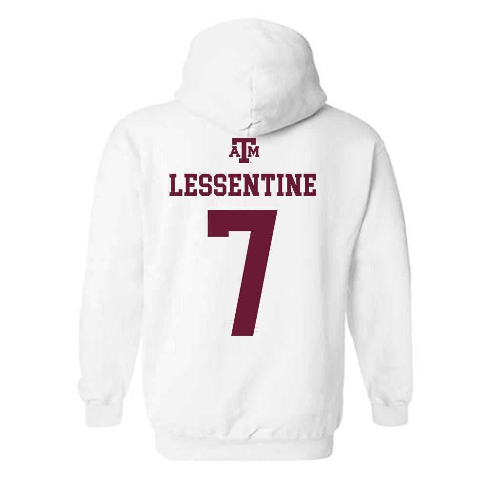 Texas A&M - NCAA Softball : Sydney Lessentine - White Out 2026 Hooded Sweatshirt-1