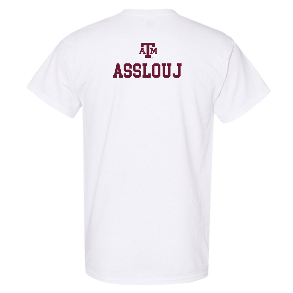 Texas A&M - NCAA Men's Track & Field : Youssef Asslouj - White Out 2026 T-Shirt-1