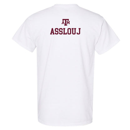 Texas A&M - NCAA Men's Track & Field : Youssef Asslouj - White Out 2026 T-Shirt-1