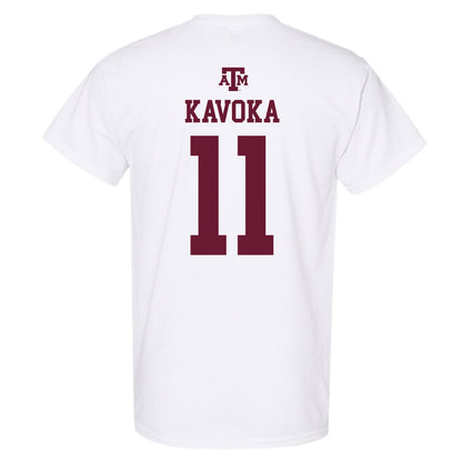 Texas A&M - NCAA Women's Basketball : Talia Kavoka - White Out 2026 T-Shirt-1