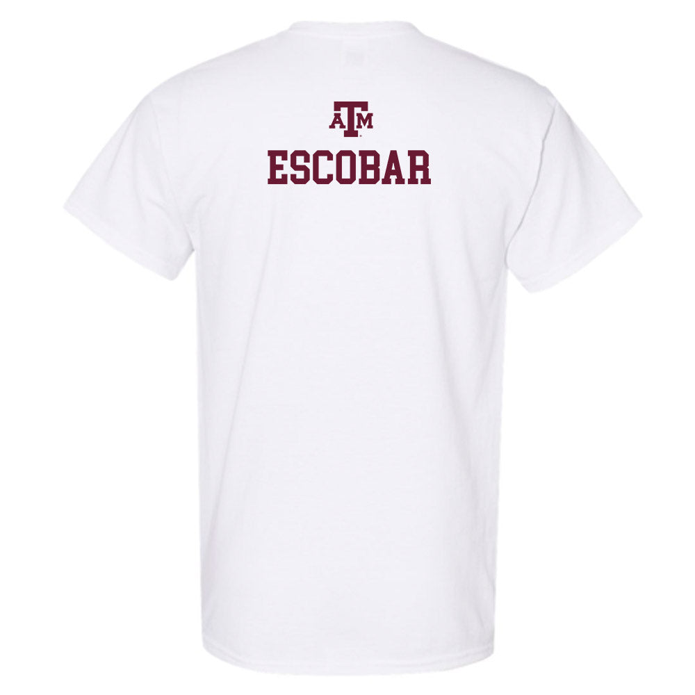 Texas A&M - NCAA Men's Track & Field : Demarco Escobar - White Out 2026 T-Shirt-1
