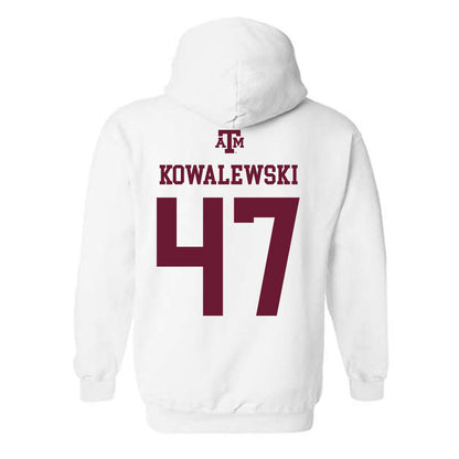 Texas A&M - NCAA Softball : Ariel Kowalewski - White Out 2026 Hooded Sweatshirt-1
